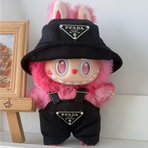 Labubu Designer Bucket Hat & Jumpsuit | Black